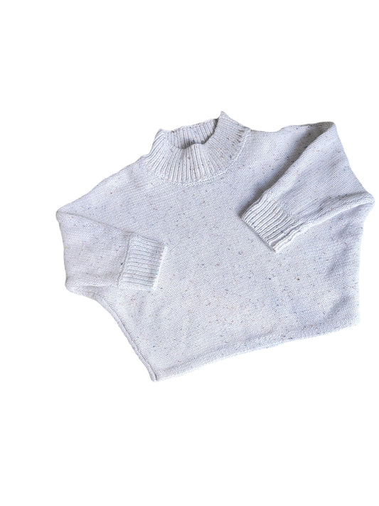 HUX baby sprinkle pullover | size 1 | GUC | cream knit