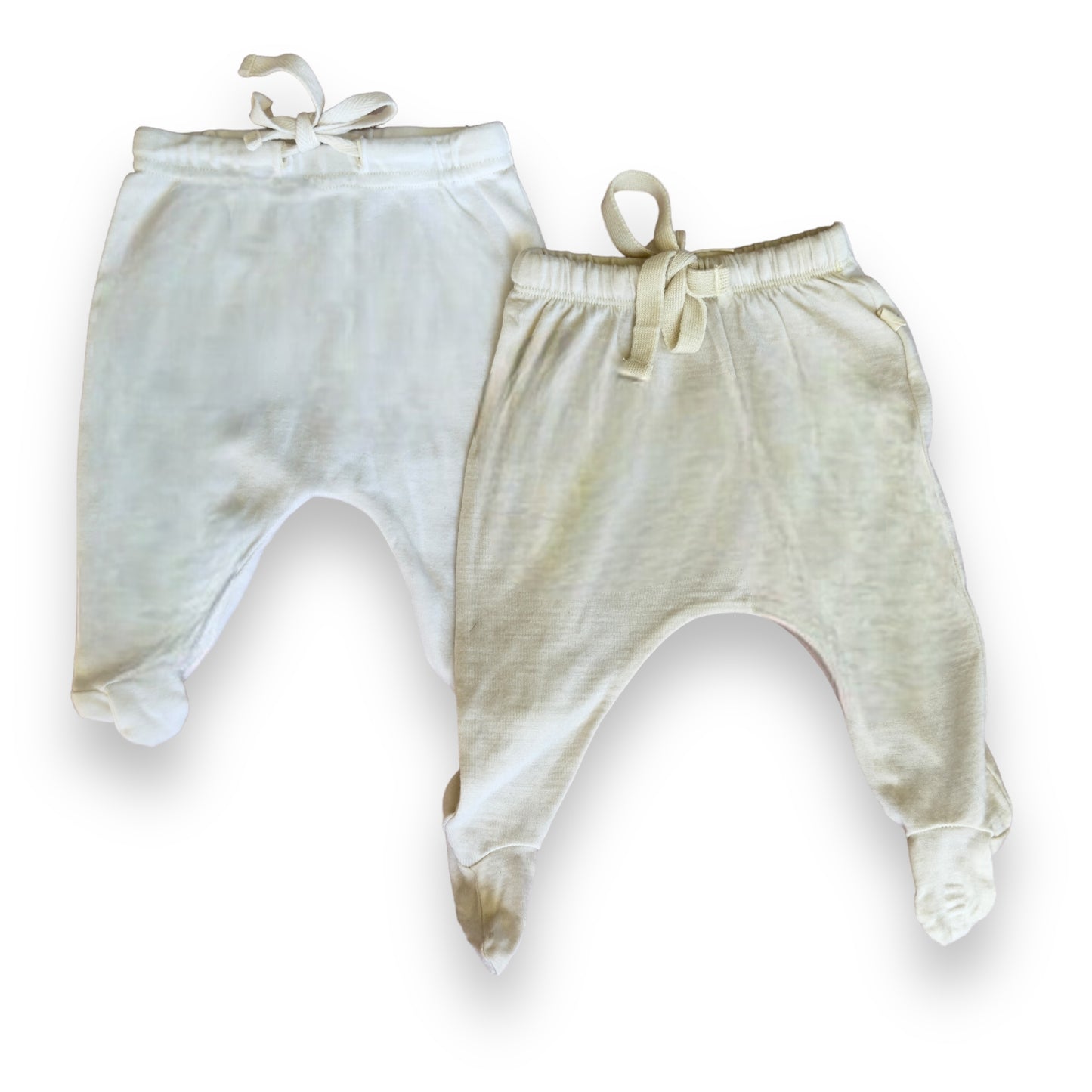 2 x Nature Baby footed pants | 0-3 months | GUC