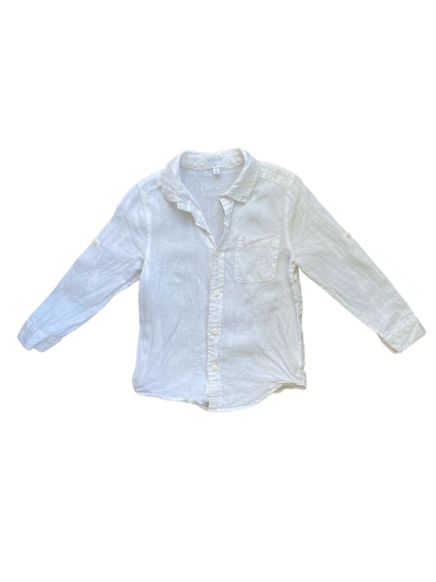 Witchery white linen shirt | Size: 4-5 years | GUC
