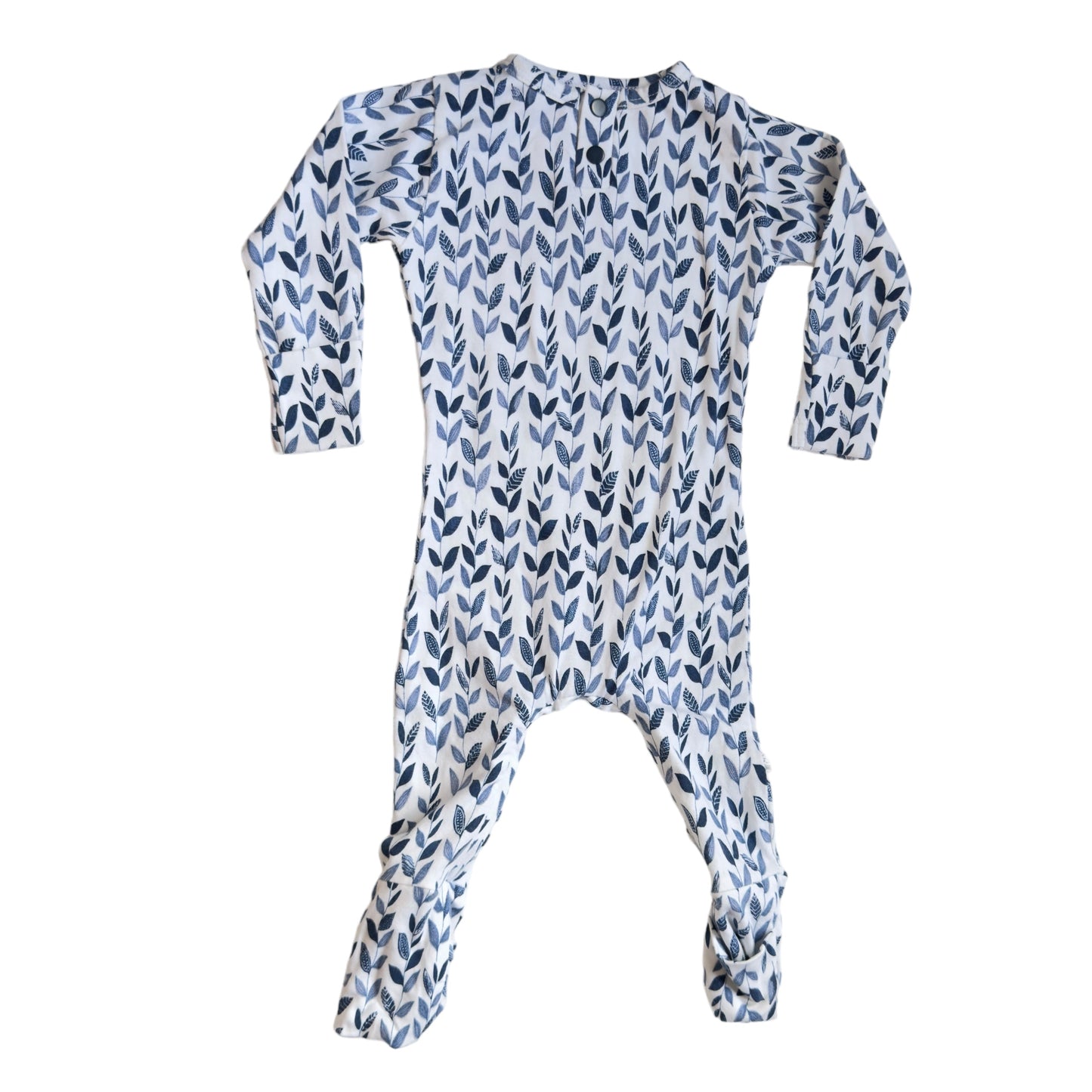 Snuggle Hunny grow suit | 0-3 months| blue & white | EUC| Organic cotton