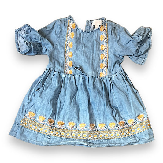 Pumpkin Patch denim embroided dress | Size: 12-18 months | GUC